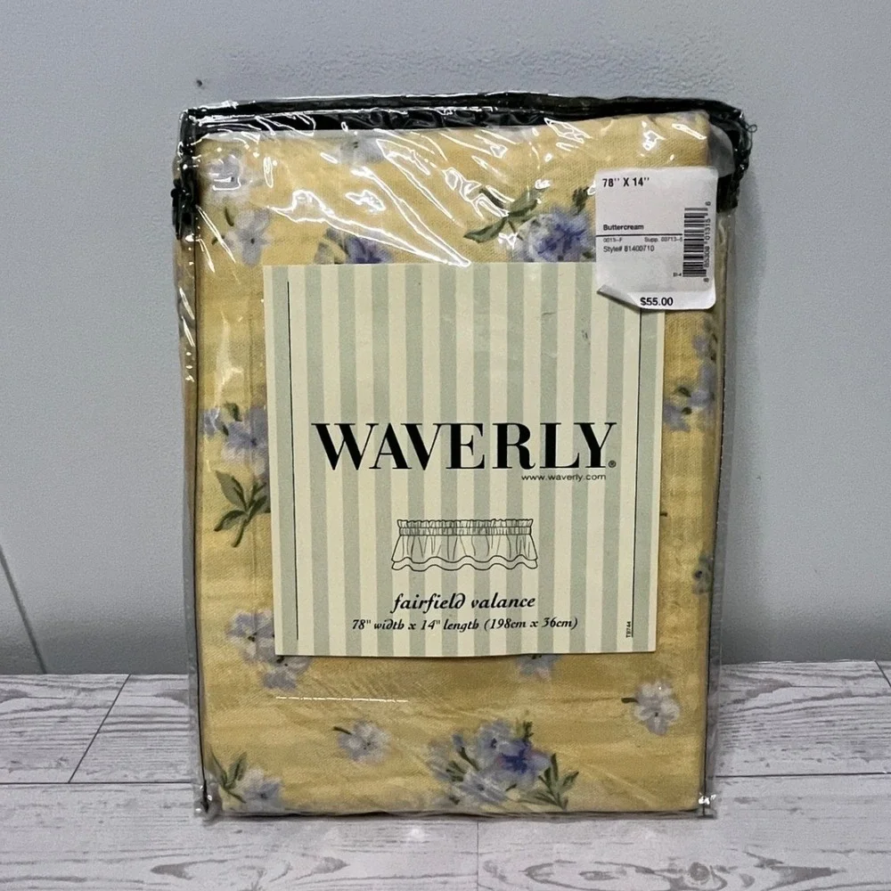 Waverly Fairfield Valance Fontanelle Butter Cream Floral 78x14 Cottagecore